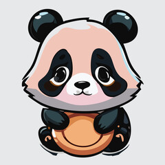 A cute and sad panda cub illustration for childrens var 3