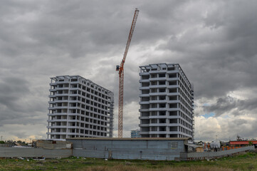 Fototapeta na wymiar construction of a residential complex near the Mediterranean Sea on a winter day in Cyprus 3