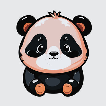 A cute and sad panda cub illustration for childrens var 1