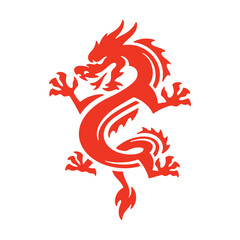 Chinese dragon vector illustration. Dragon silhouette