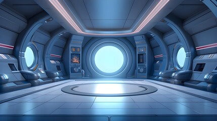 Spaceship interior corridor
