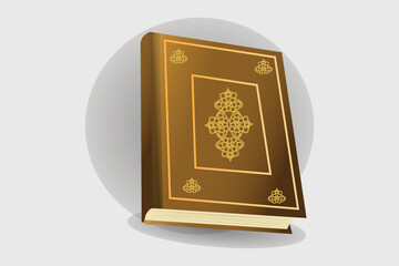 Holy Quran with Golden cover Illustration