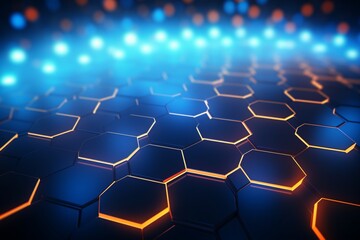 Obraz premium Hexagon pattern with glowing lights