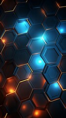 Obraz premium Hexagon pattern with glowing lights
