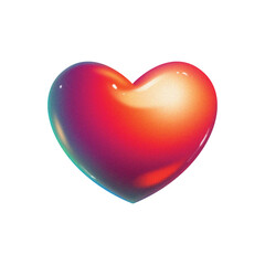 3d red heart shape icon