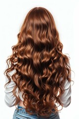 Fototapeta premium Luxurious Long Wavy Hair. Generative ai