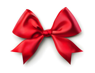 Naklejka premium red bow isolated on a white background
