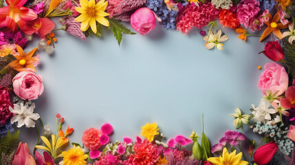 Background with floral decoration, suitable for spring themes. Copy space area background with grunge texture.