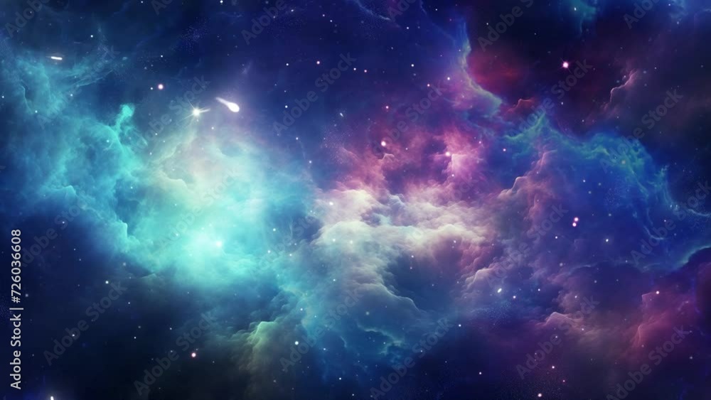 Canvas Prints space background colorful fractal nebula with stars. seamless looping overlay 4k virtual video anima