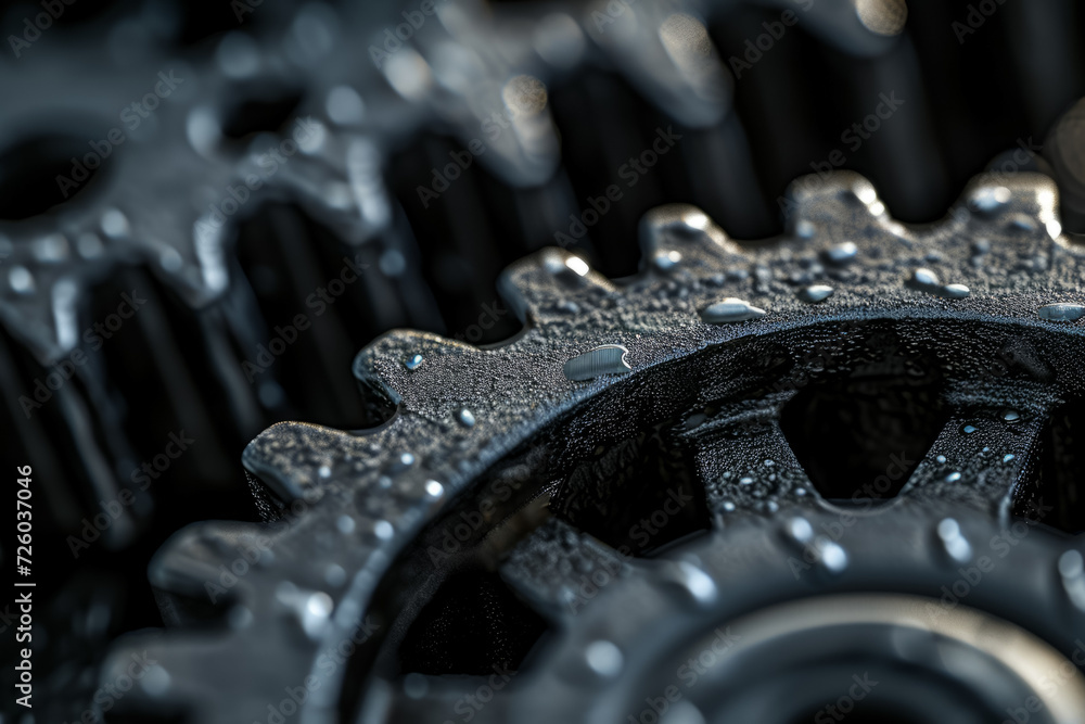 Poster gear system. background with selective focus and copy space
