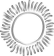 Sun symbols hand drawn. Summer icon design