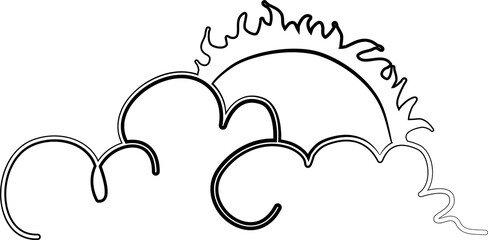 Sun symbols hand drawn. Summer icon design