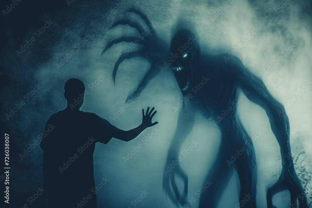 Poster fears concept. background with selective focus and copy space