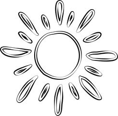 Sun symbols hand drawn. Summer icon design