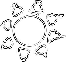 Sun symbols hand drawn. Summer icon design