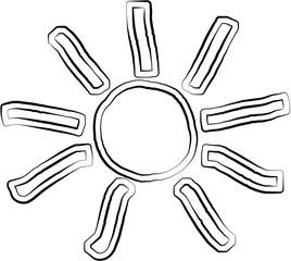 Sun symbols hand drawn. Summer icon design