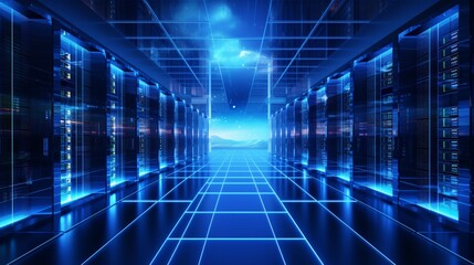 Obraz premium Data server center background