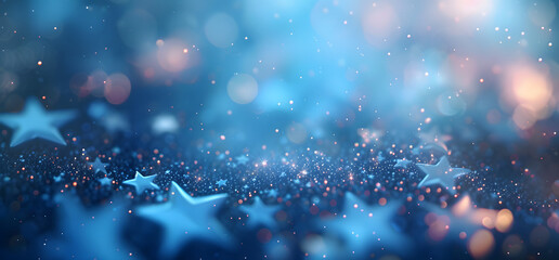 a blue star studded background full of white stars