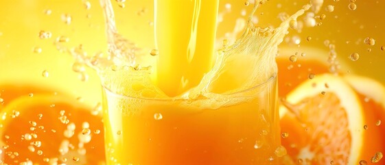 orange fresh juice, splash - obrazy, fototapety, plakaty