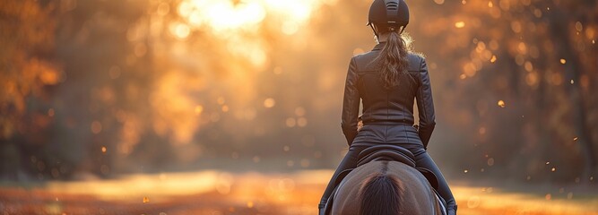 A woman riding a beautiful horse in the open air - obrazy, fototapety, plakaty