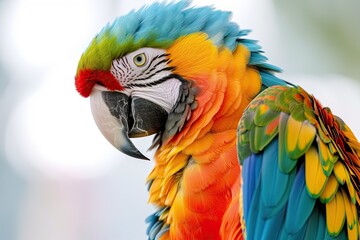 Stunning parrot against white backdrop