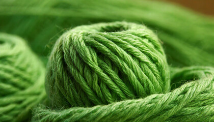 close up of green yarn