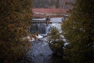 Fototapeta premium Waterfall at an old mill.