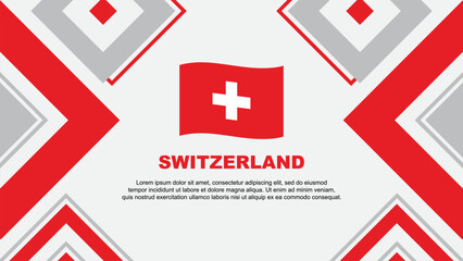 Obraz premium Switzerland Flag Abstract Background Design Template. Switzerland Independence Day Banner Wallpaper Vector Illustration. Switzerland Independence Day