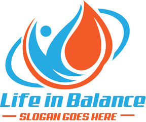 life wellness logo, holistic health emblem, well-being design mark, modern wellness branding, 