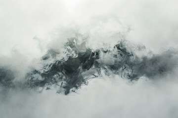 charcoal fog and smoke isolated on white