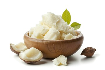 Shea butter alone on a white surface