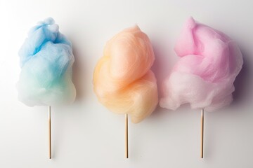 Colorful cotton candy variety on white