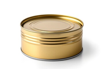 White background with shadow isolates tin can used for food preservation such as sardines mackerel and tuna