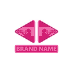 Women sports media logo. Unique, simple, modern.