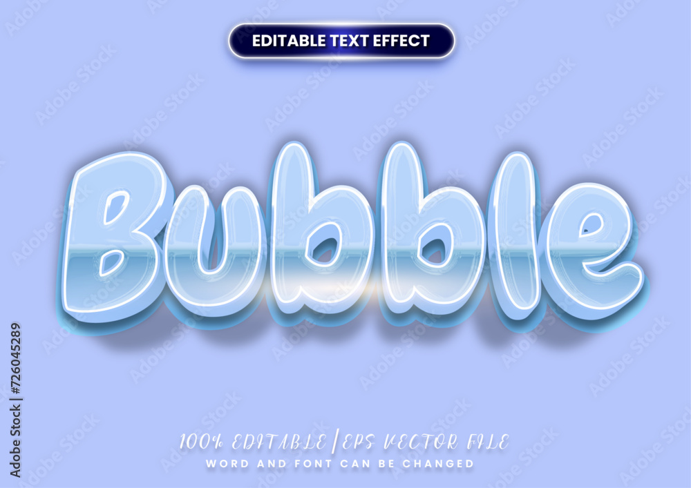 Poster bubble cartoon text effect. editable text and font color template.