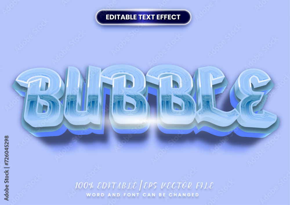 Poster bubble cartoon text effect. editable text and font color template.