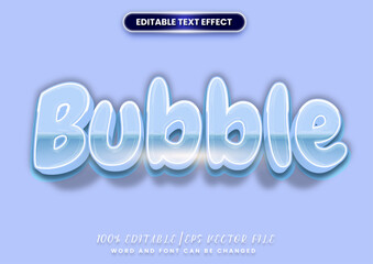 Bubble Cartoon text effect. editable text and font color template.