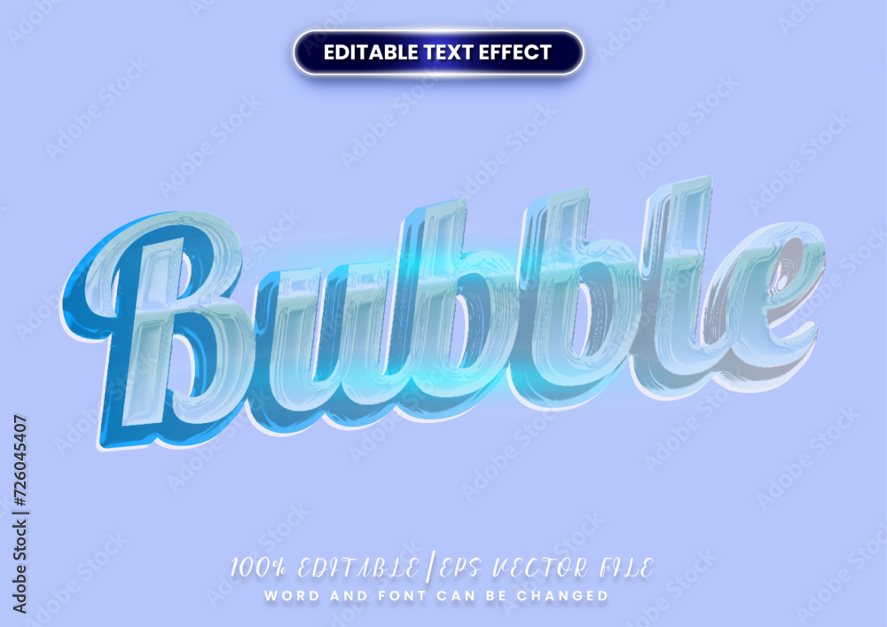 Poster bubble cartoon text effect. editable text and font color template.