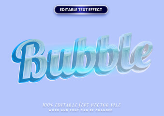 Bubble Cartoon text effect. editable text and font color template.