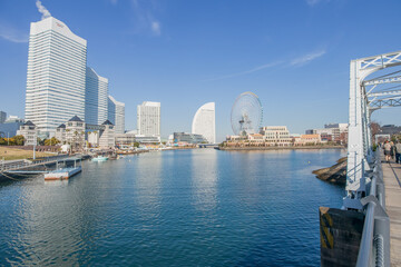 Obraz premium みなとみらいの運河の風景