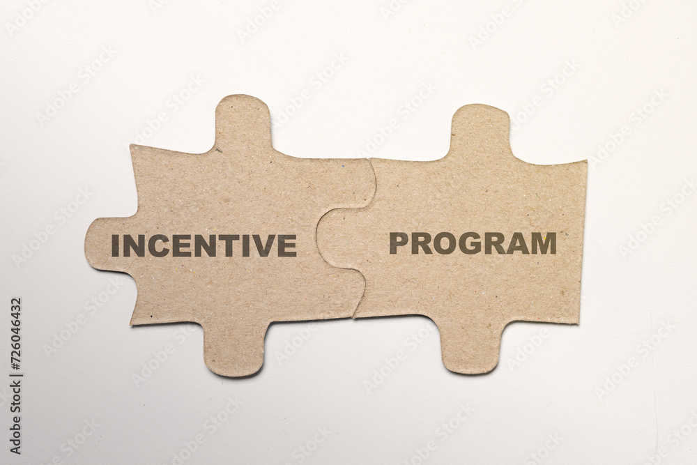 Poster two pieces of a jigsaw puzzle with incentive program text