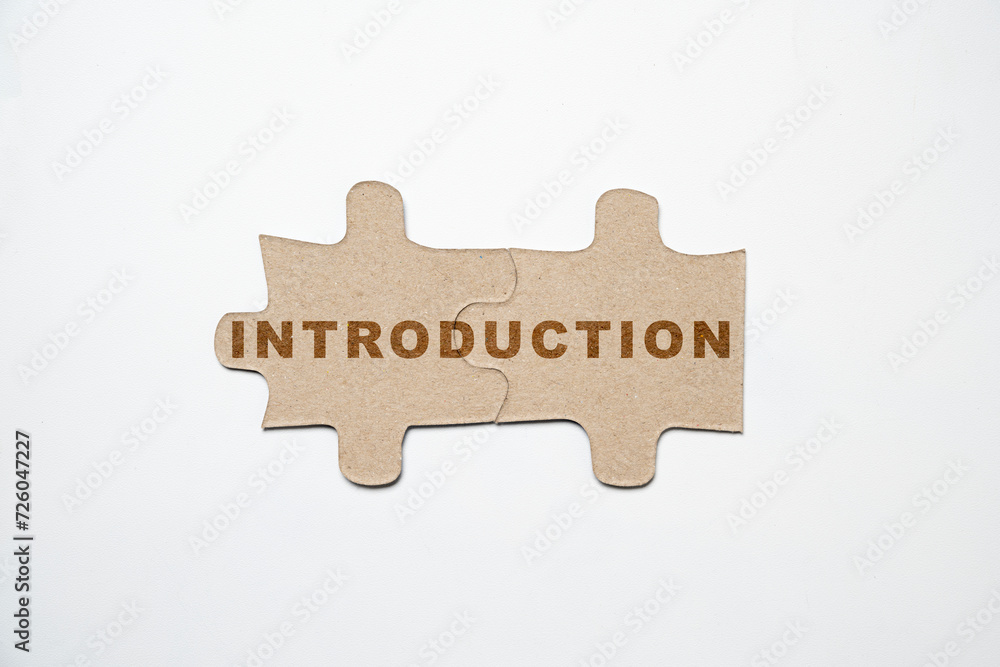 Poster two pieces of a jigsaw puzzle with introduction text