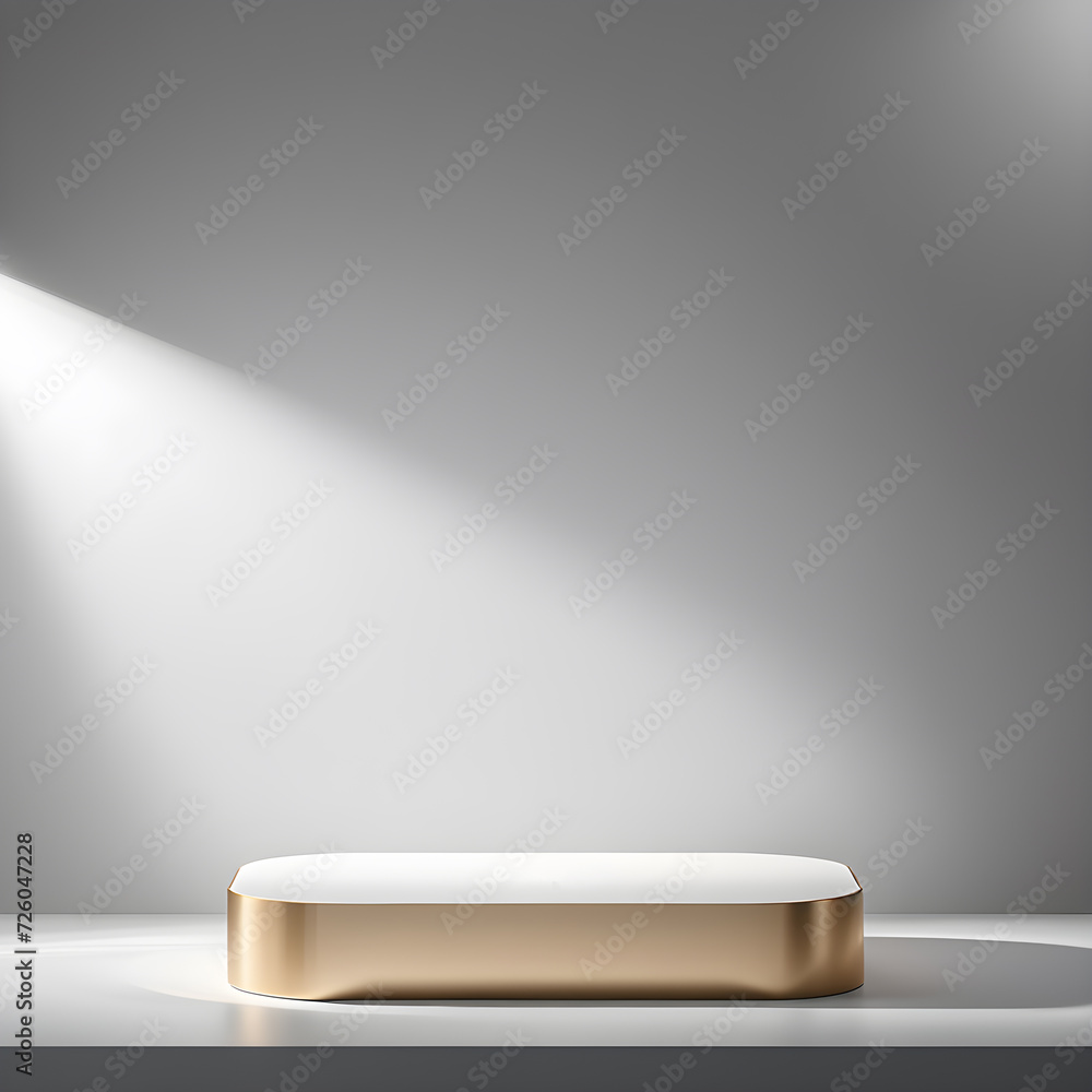 Aufkleber product-mock-up-on-a-podium-in-a-studio-setting-with-simplistic-backdrop-in-real-photo-style