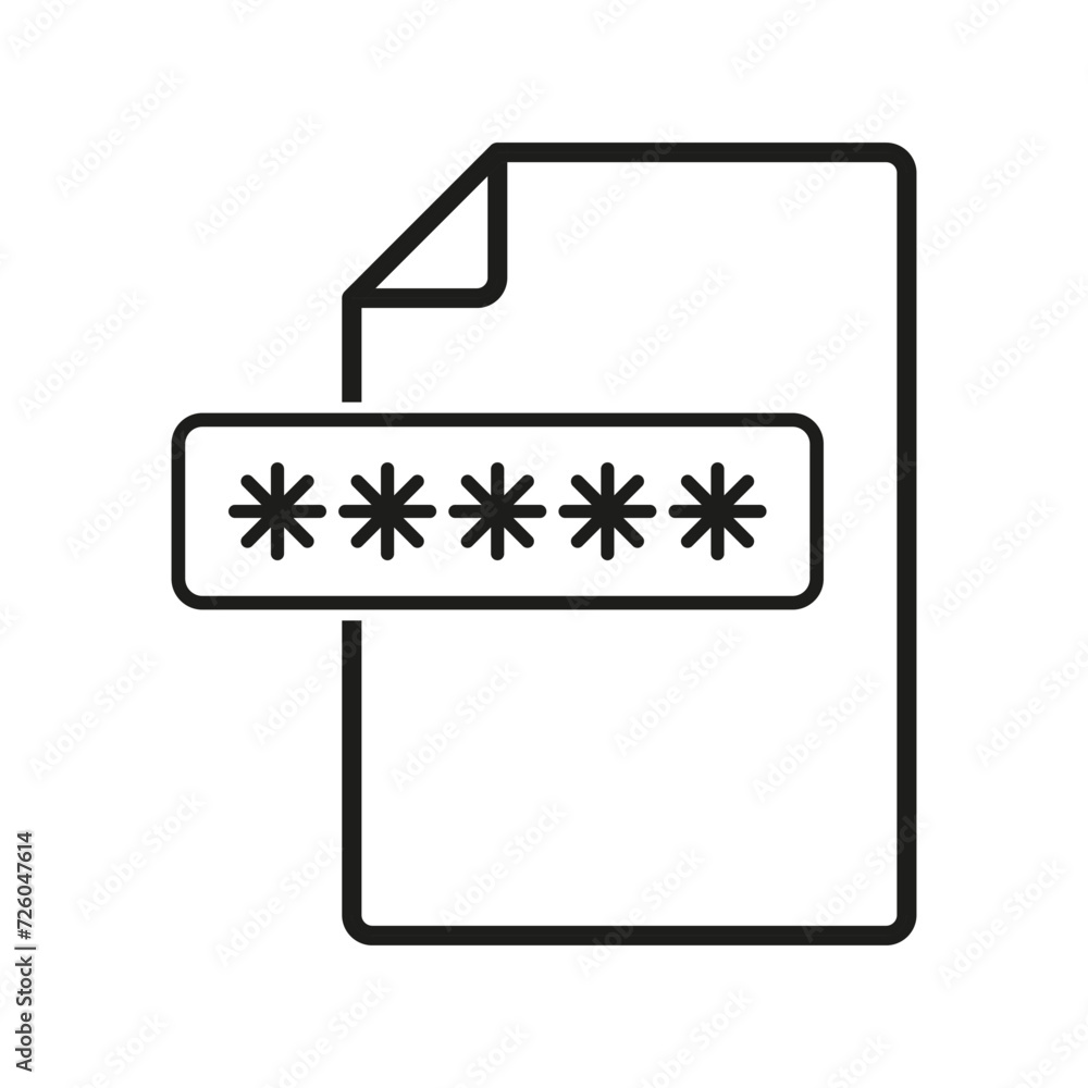 Aufkleber document file with password icon. vector illustration. eps 10.