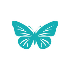 Icon Illustration of Green Butterfly 