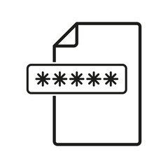 Document file with password icon. Vector illustration. EPS 10.