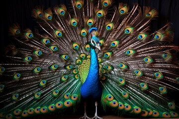 Obraz premium peacock with feathers out of focus