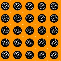 seamless pattern of pumpkin cartoon