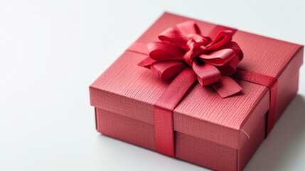 Obraz premium Red gift box isolated against a white background