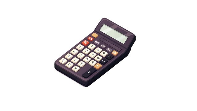Calculator Icon of nice animated for your isometric videos easy to use with Transparent Background